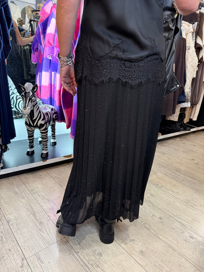 Jupe plissée pailletée