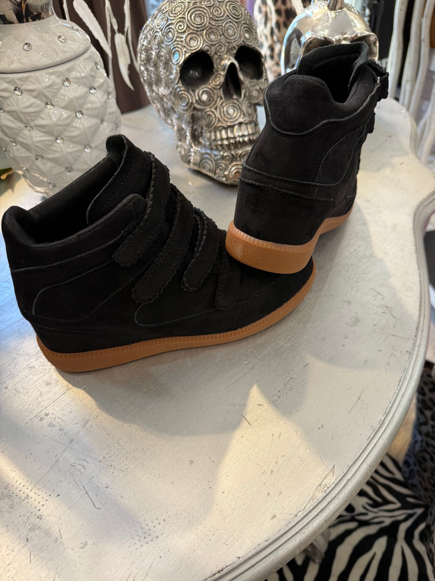 Baskets compensées noires