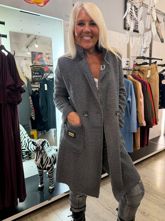 Manteau bouclette gris