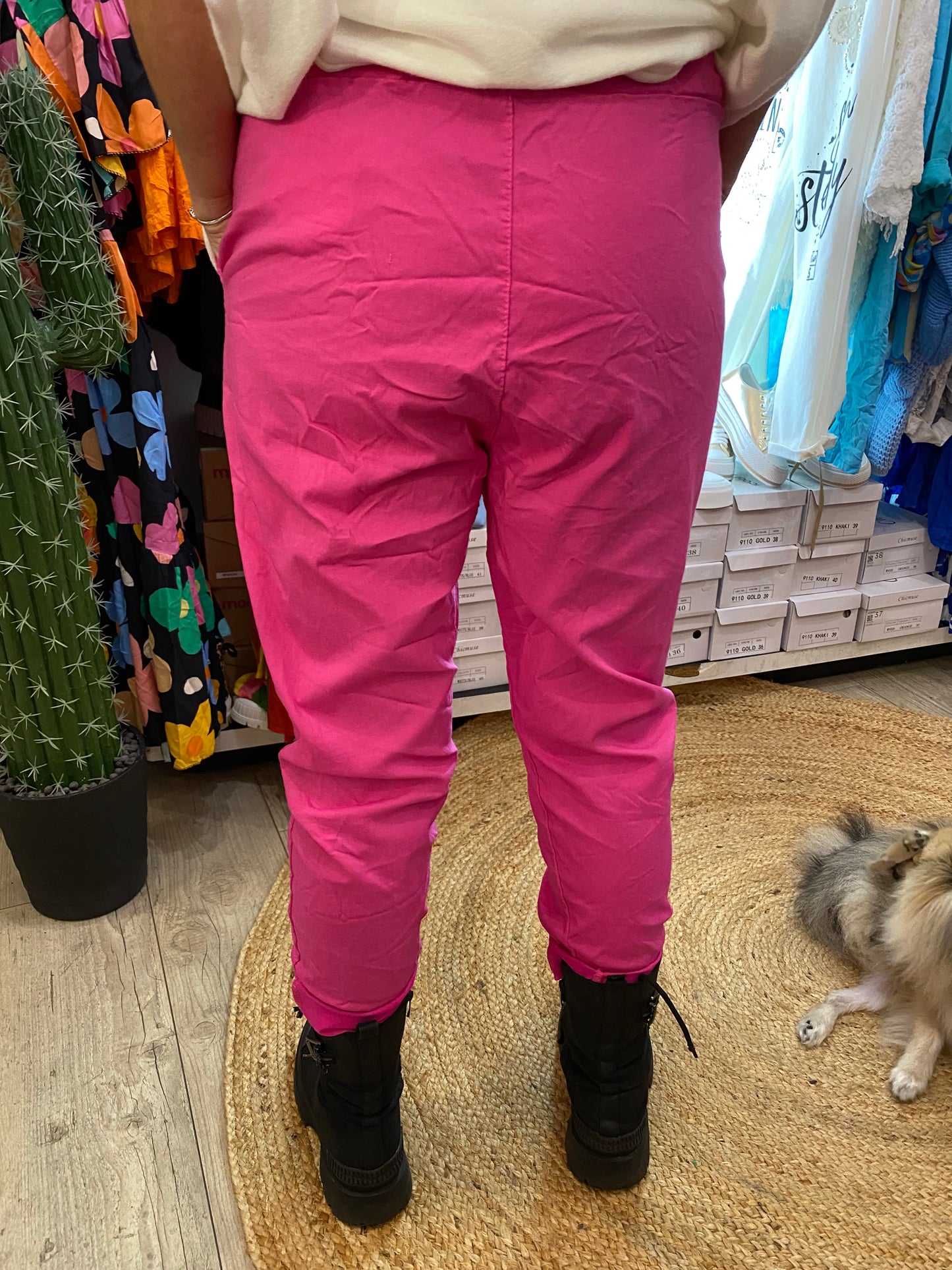 Pantalon gde taille fushia