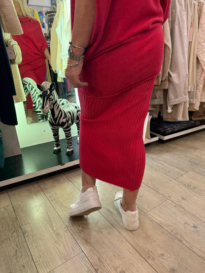 Jupe crayon rouge
