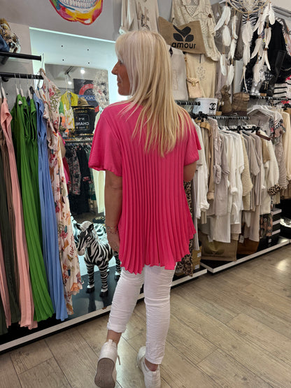 Tunique plissée Fushia