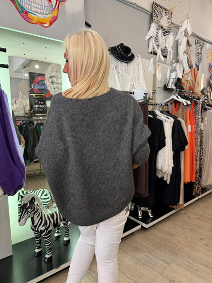 Pull chouchou gris