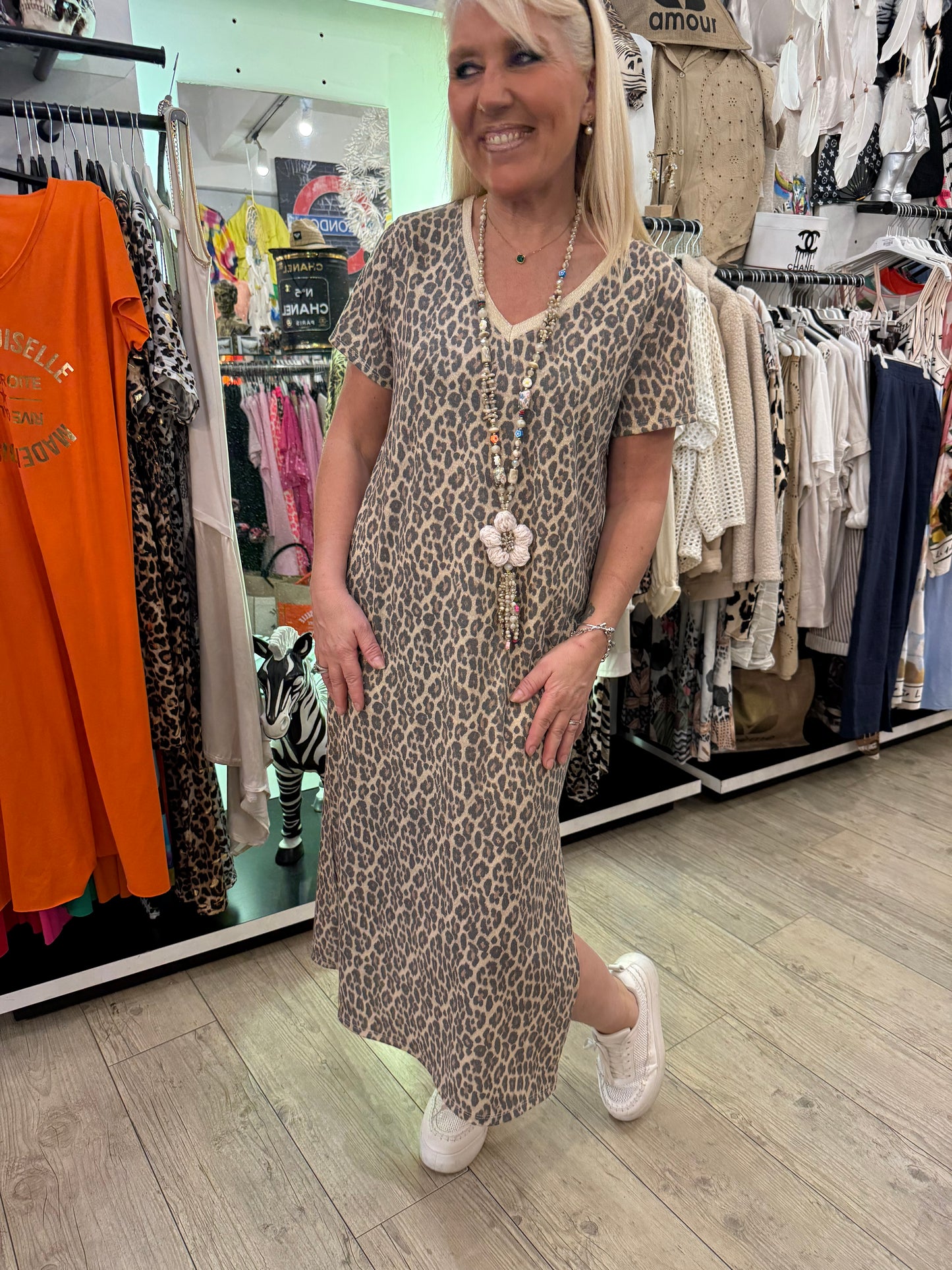 Robe t shirt léopard