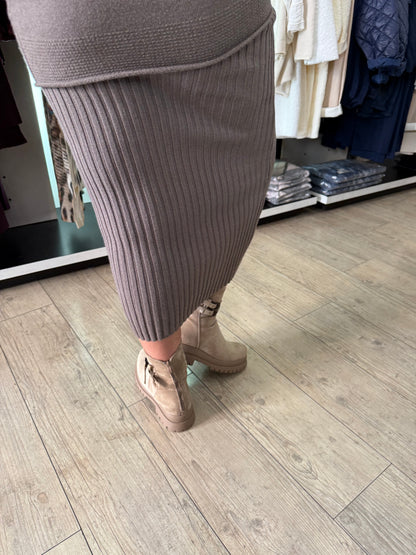Jupe crayon taupe
