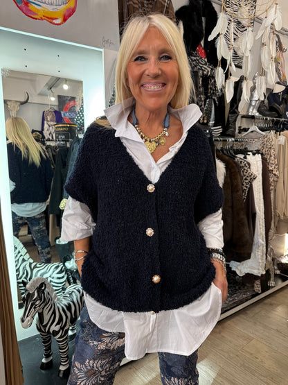 Gilet marine oversize