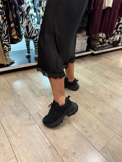 Robe dentelle noire longue