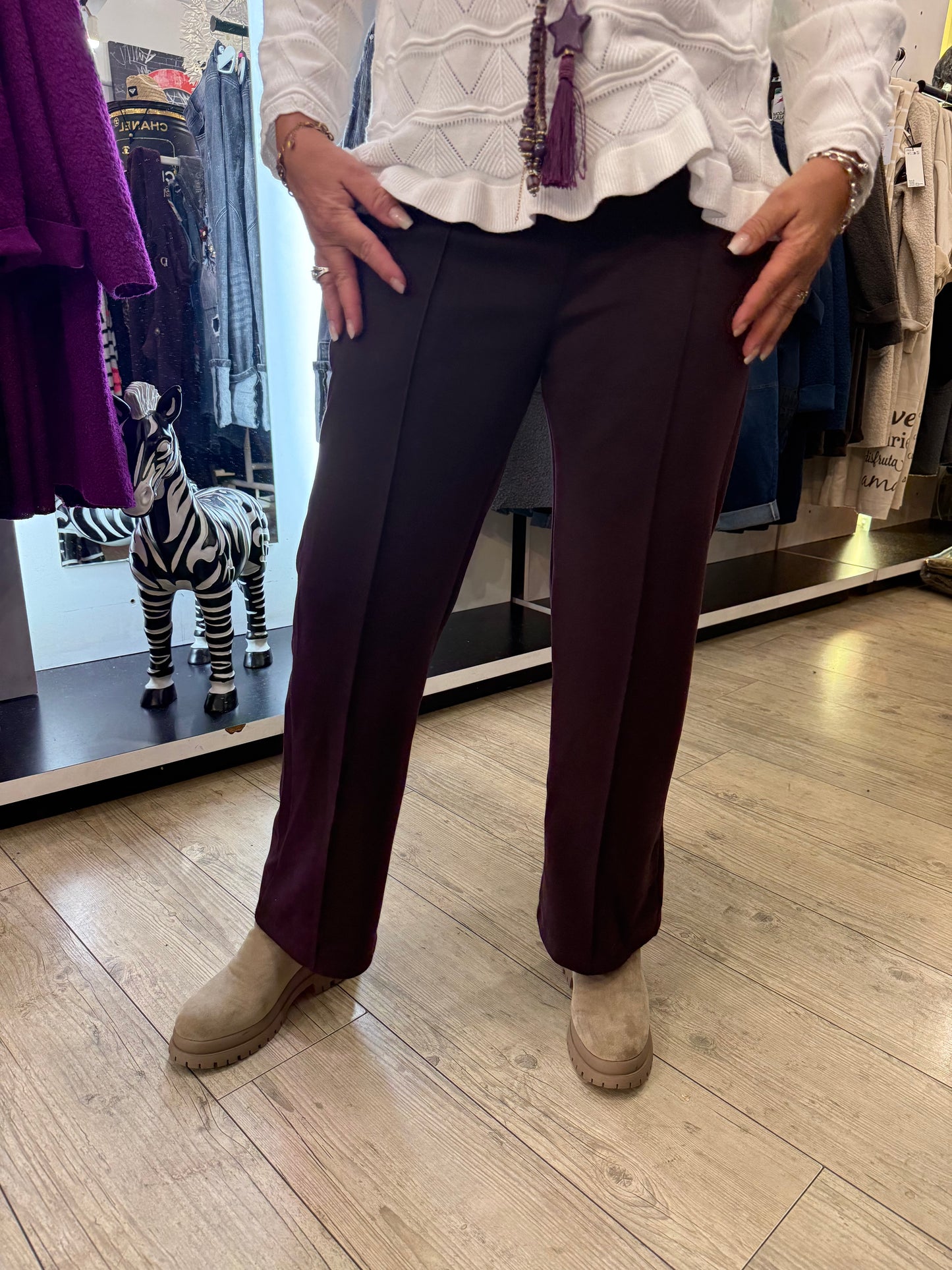 Pantalon Leslie Bordeaux