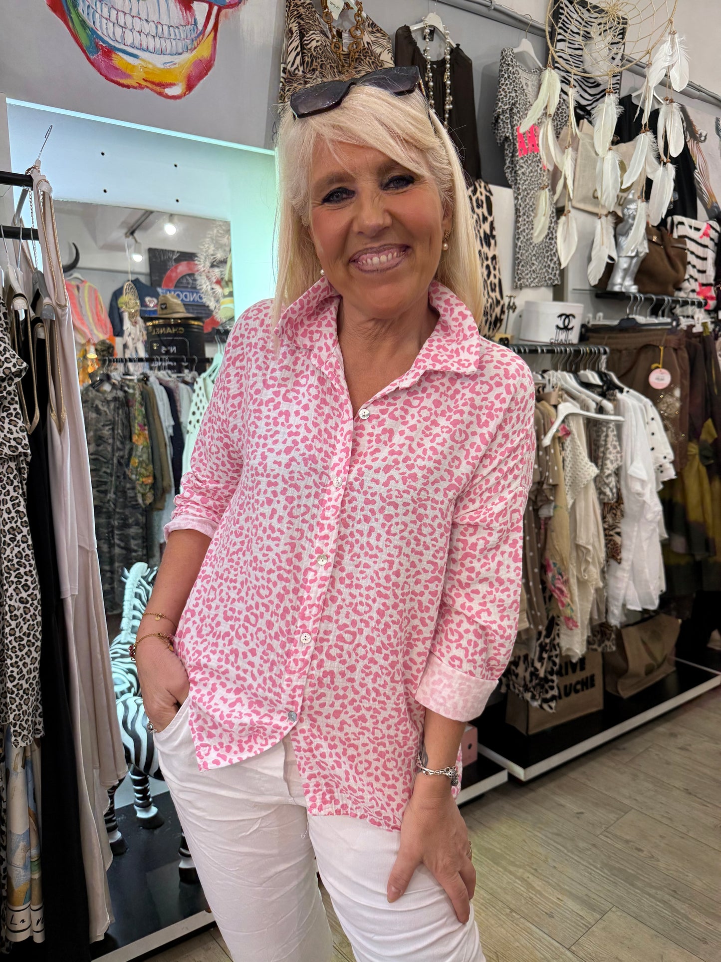 Chemise Léo rose