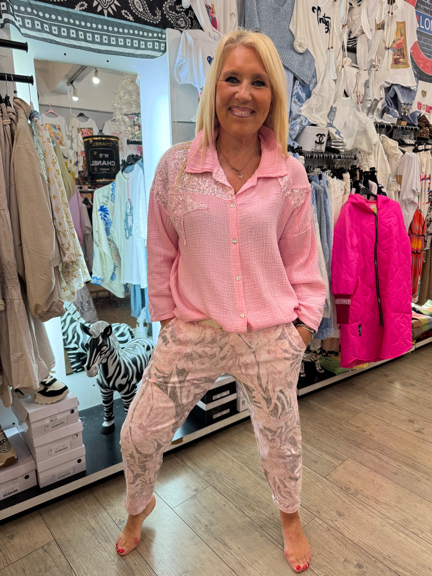 Chemise rose