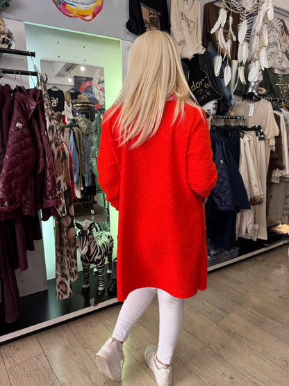 Manteau bouclette orange