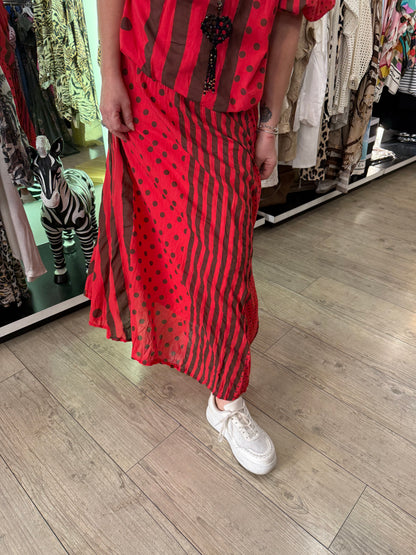 Jupe azya pois rouge