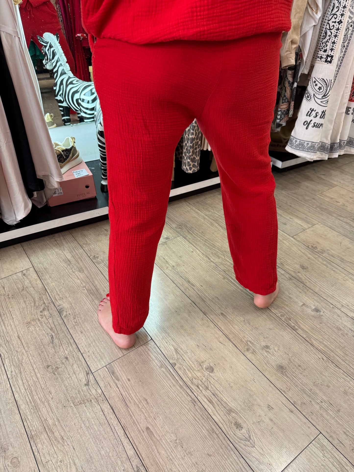 Pantalon Barbara rouge