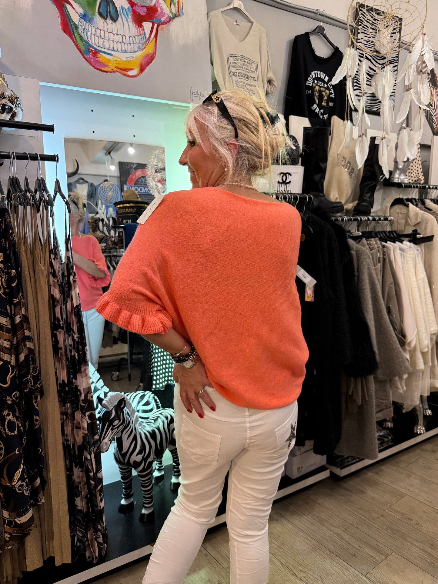 Pull froufrou abricot