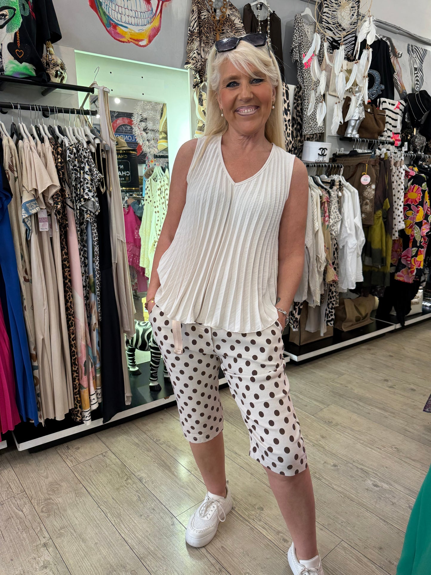 Top plissé  beige Albane