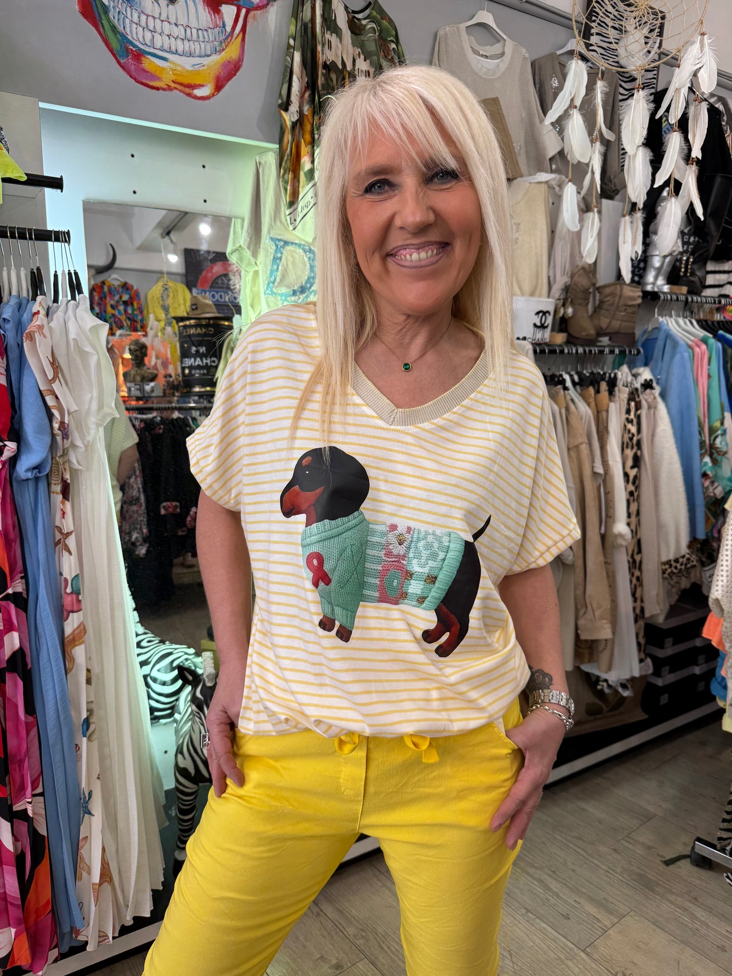 T shirt hound  jaune