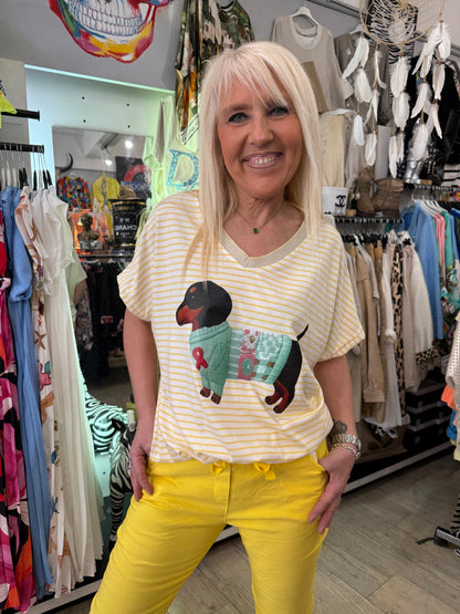 T shirt hound  jaune