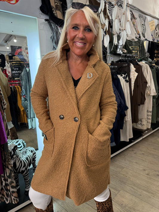 Manteau bouclette camél