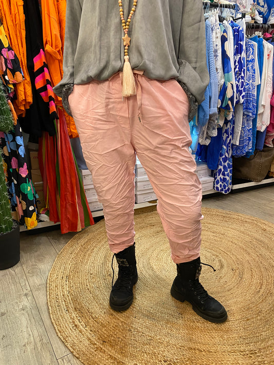 Pantalon gde taille rose