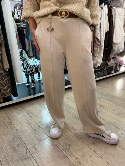 Pantalon couronne beige