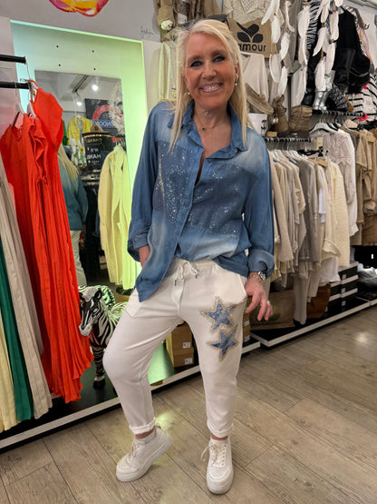 Pantalon star blanc