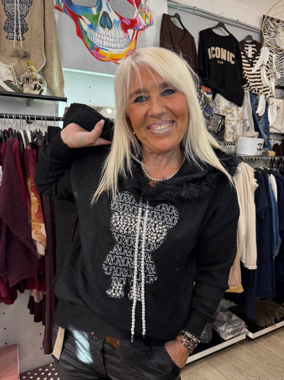 Pull nounours noir