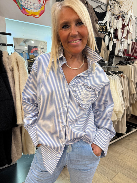 Chemise rayée bleue