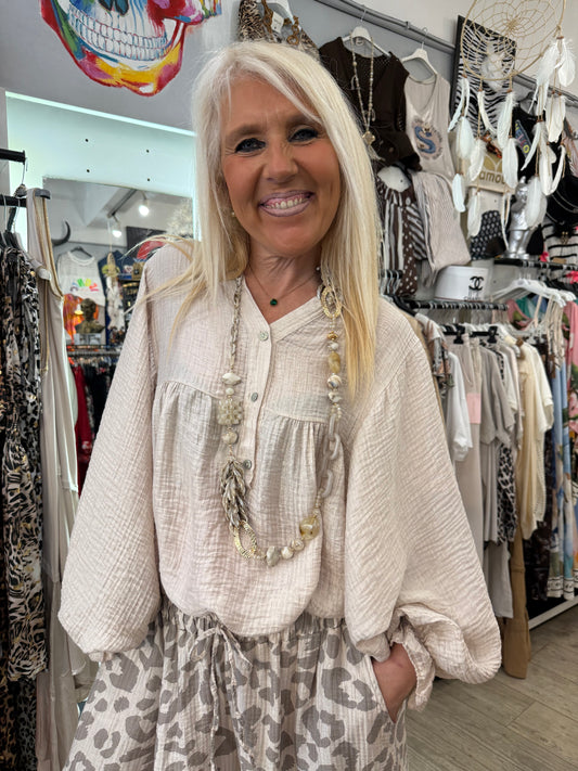 Tunique oversize beige