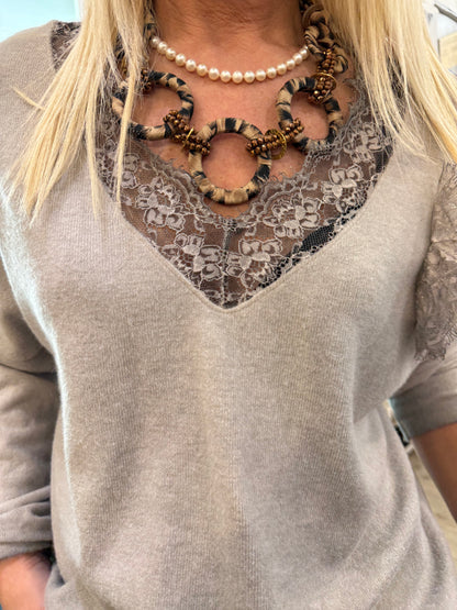 Pull la merveille taupe