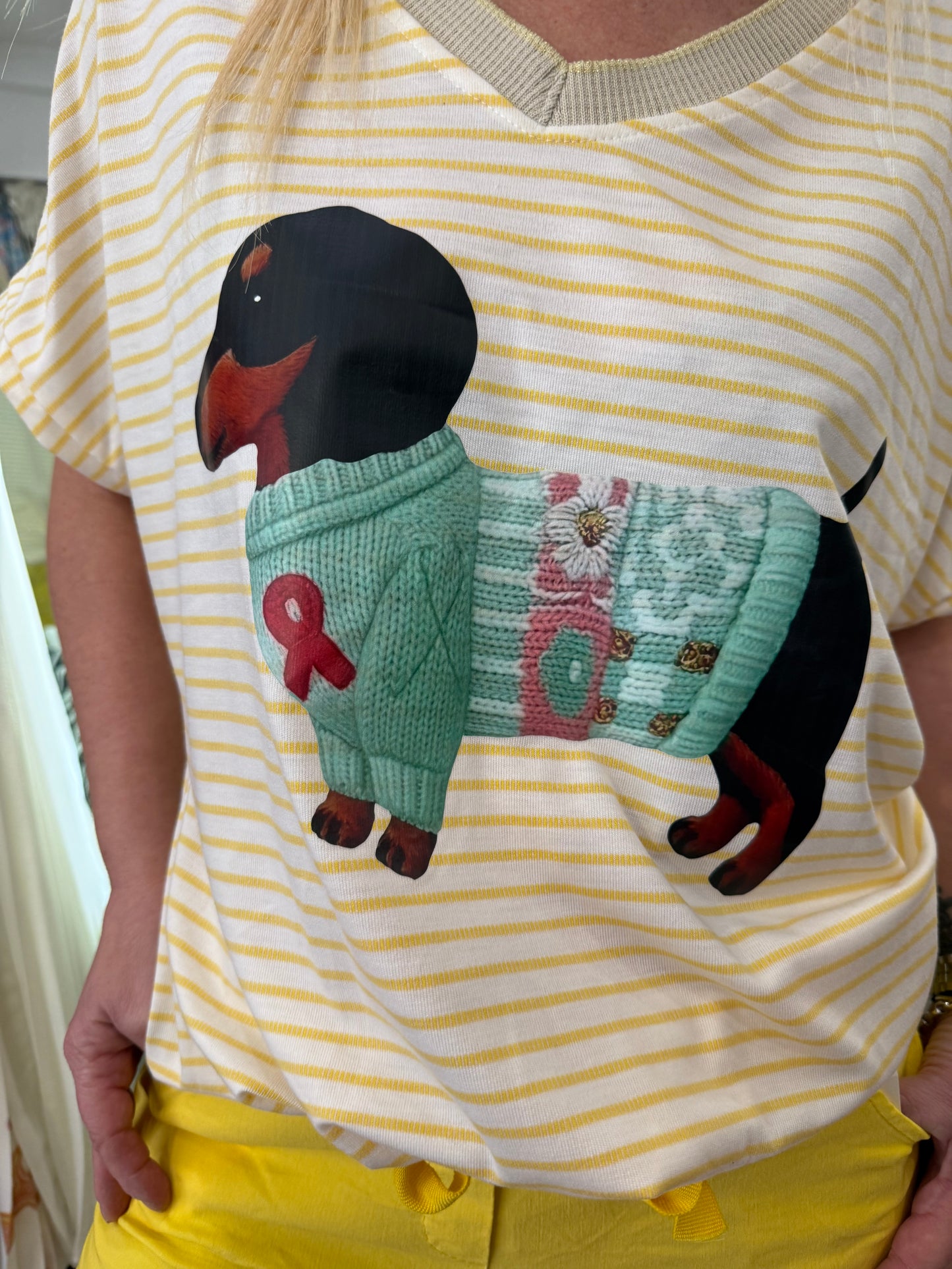 T shirt hound  jaune