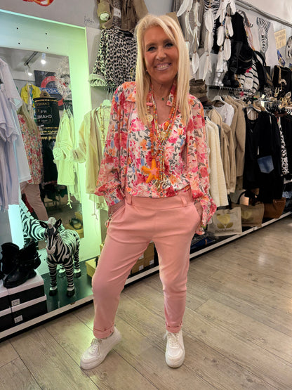 Pantalon ceinture Léo rose GT