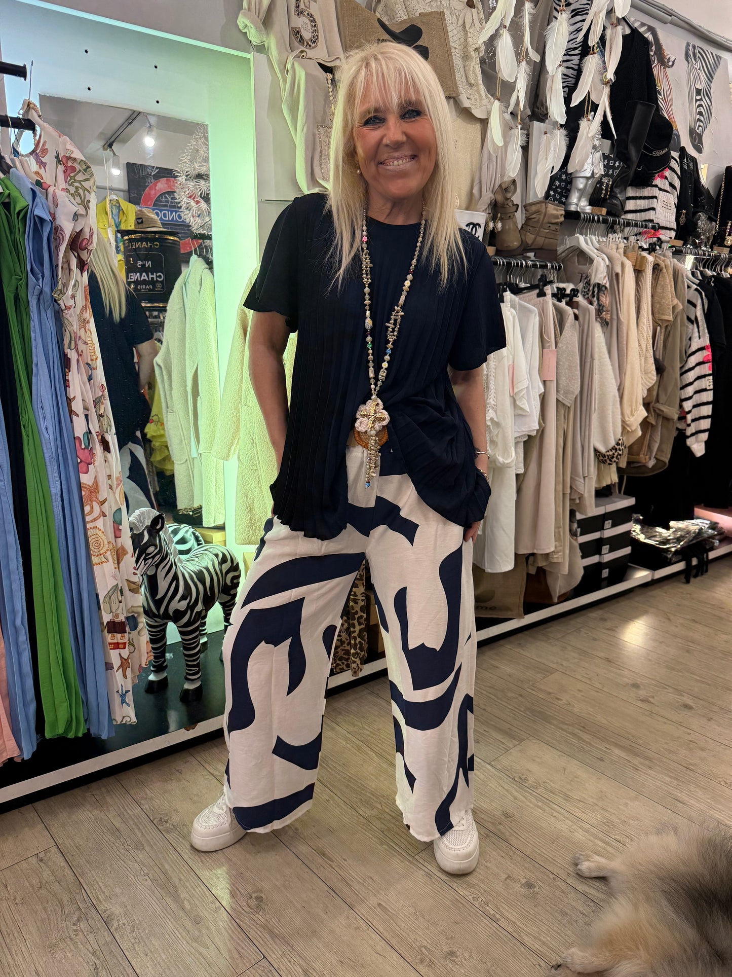 Tunique plissée marine
