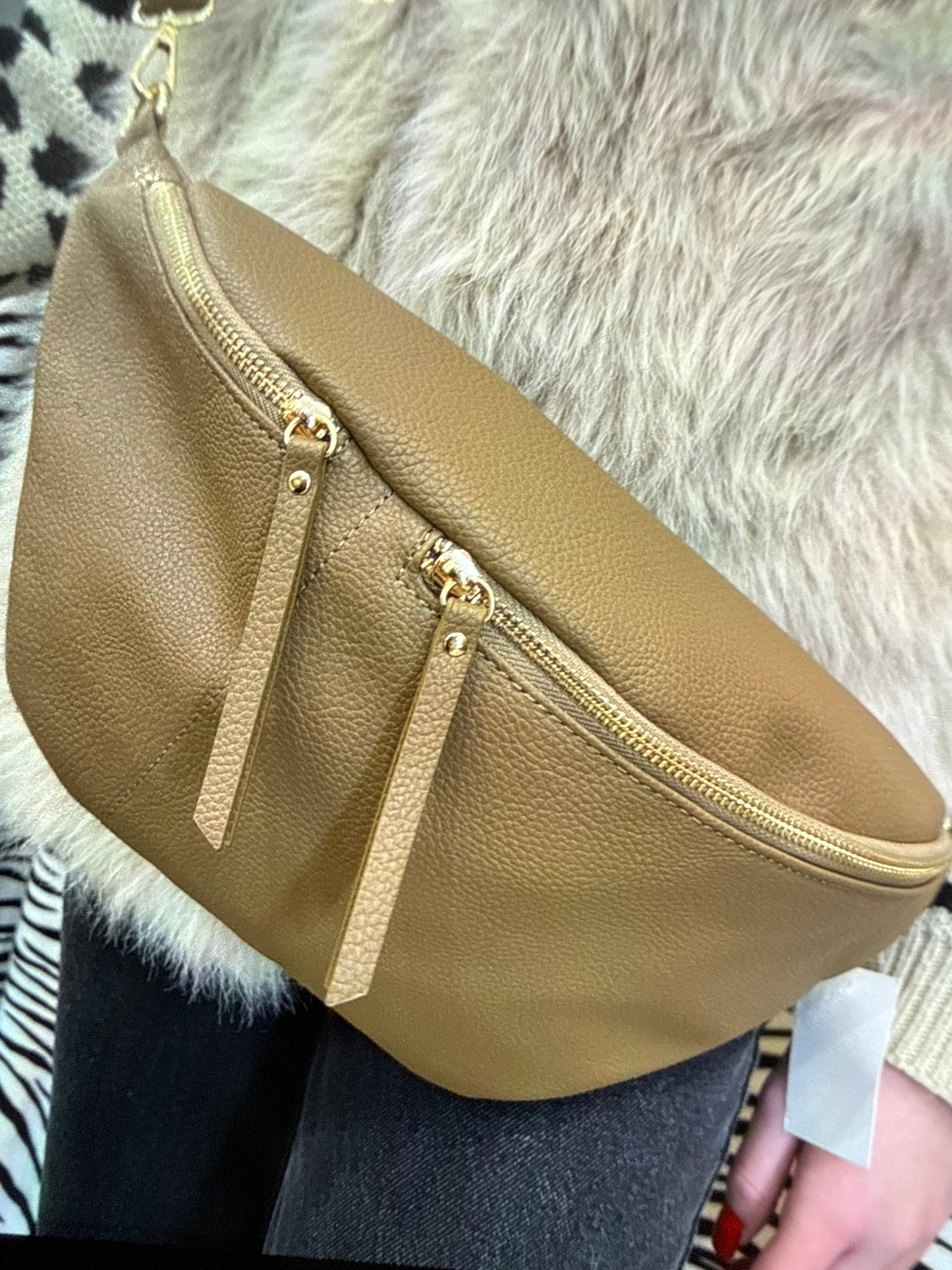Sac banane taupe