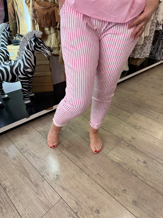 Pantalon magique rayée rose