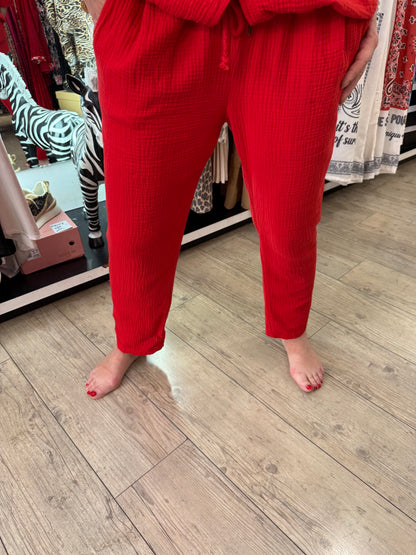 Pantalon Barbara rouge