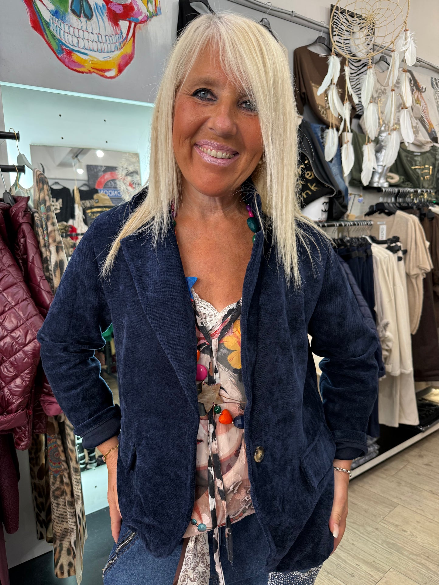 Veste marine velours