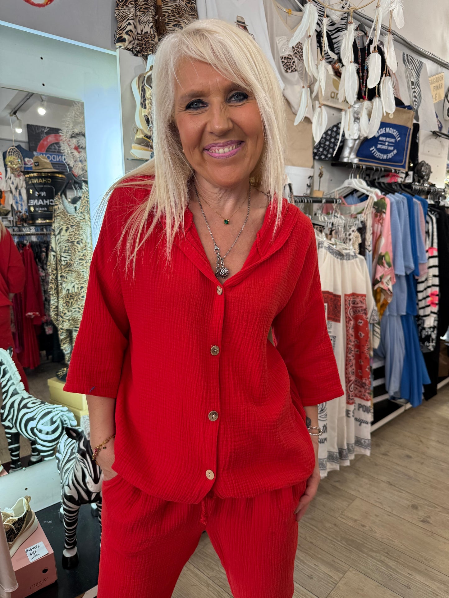 Chemise rouge Barbara