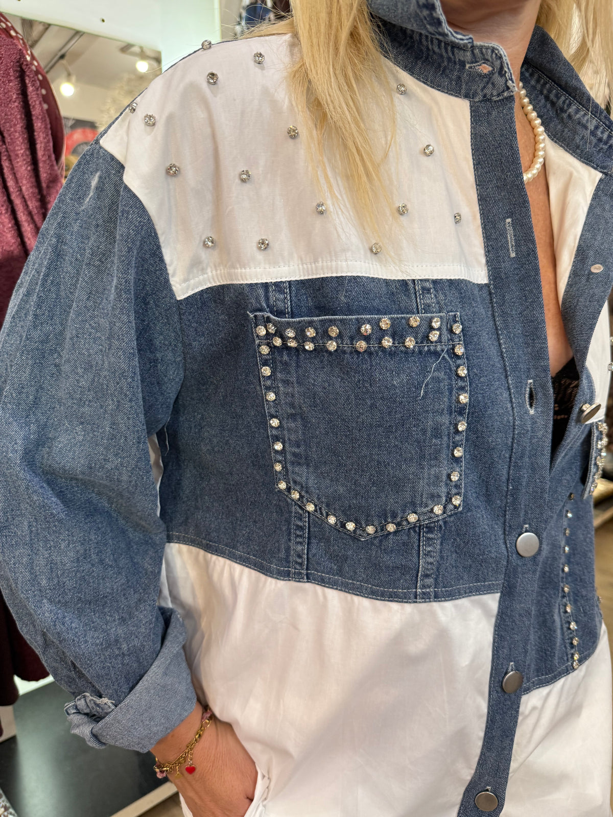Tunique strass jean