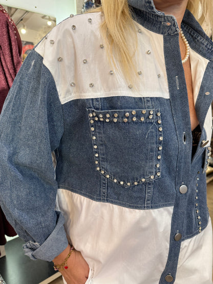Tunique strass jean