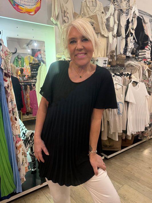 Tunique plissée noire