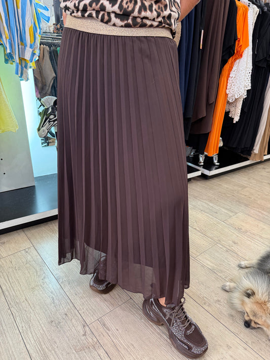 Jupe plissée choco