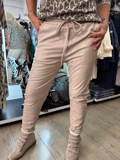 Pantalon simili beige