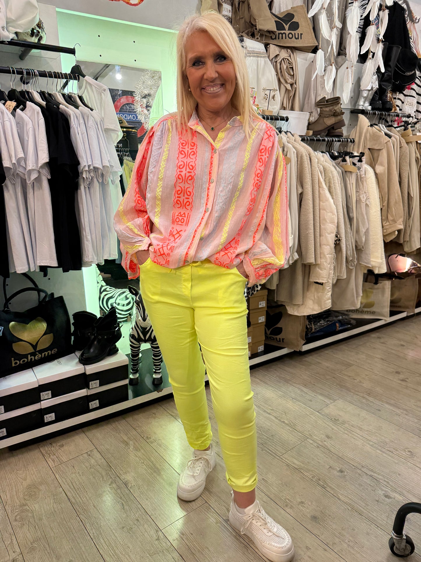 Chemise bohème fluo