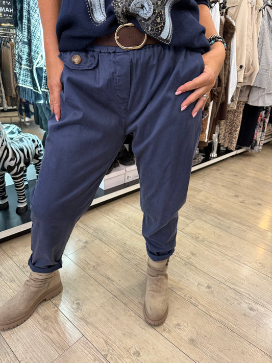 Pantalon marine ceinture