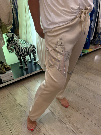 Pantalon étoile jambe or