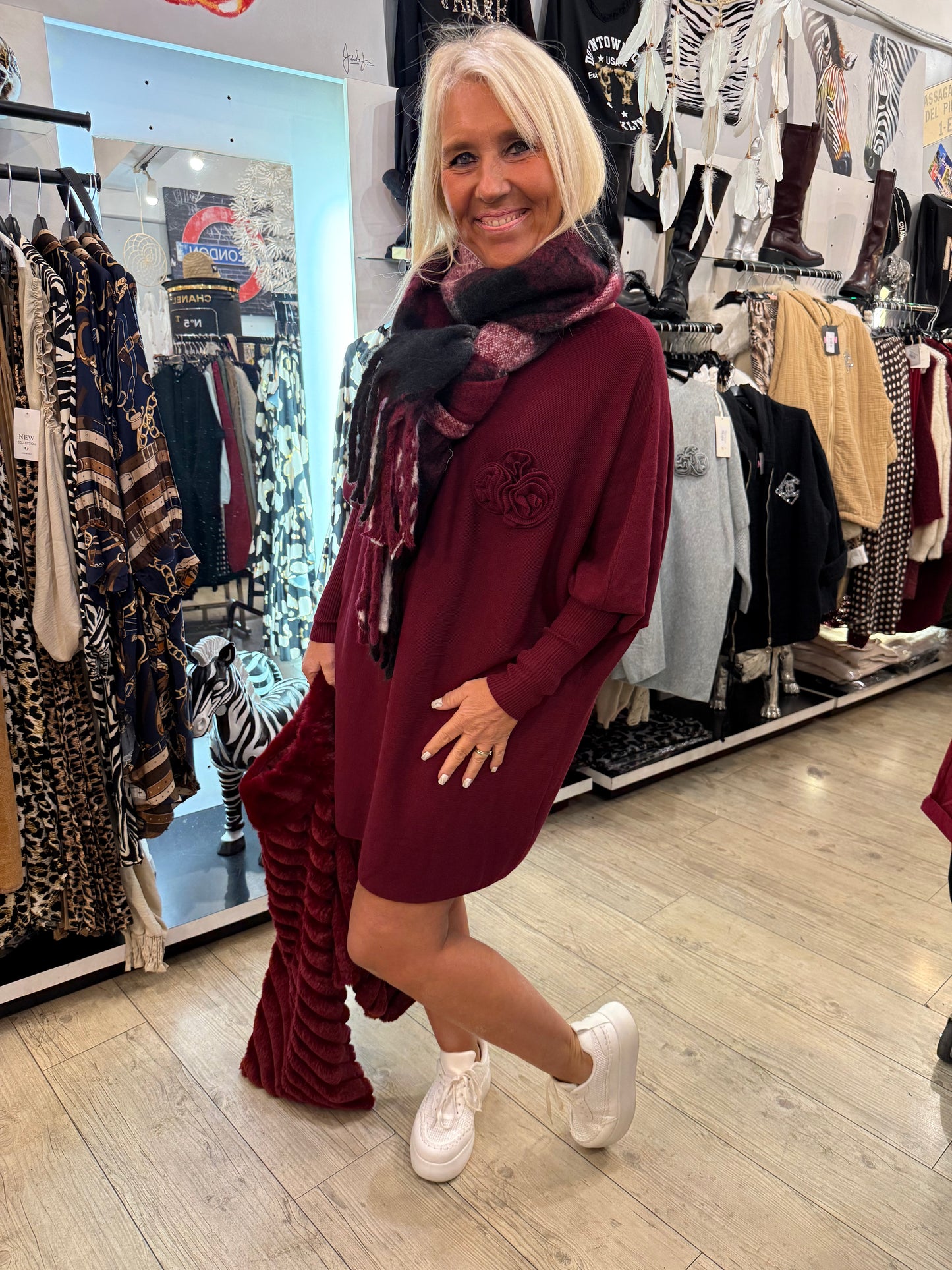 Robe Flowers bordeaux