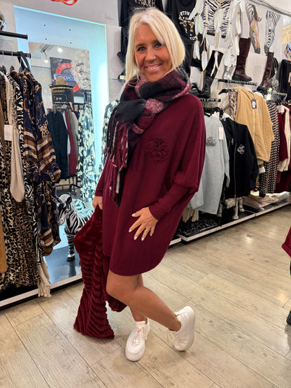 Robe Flowers bordeaux