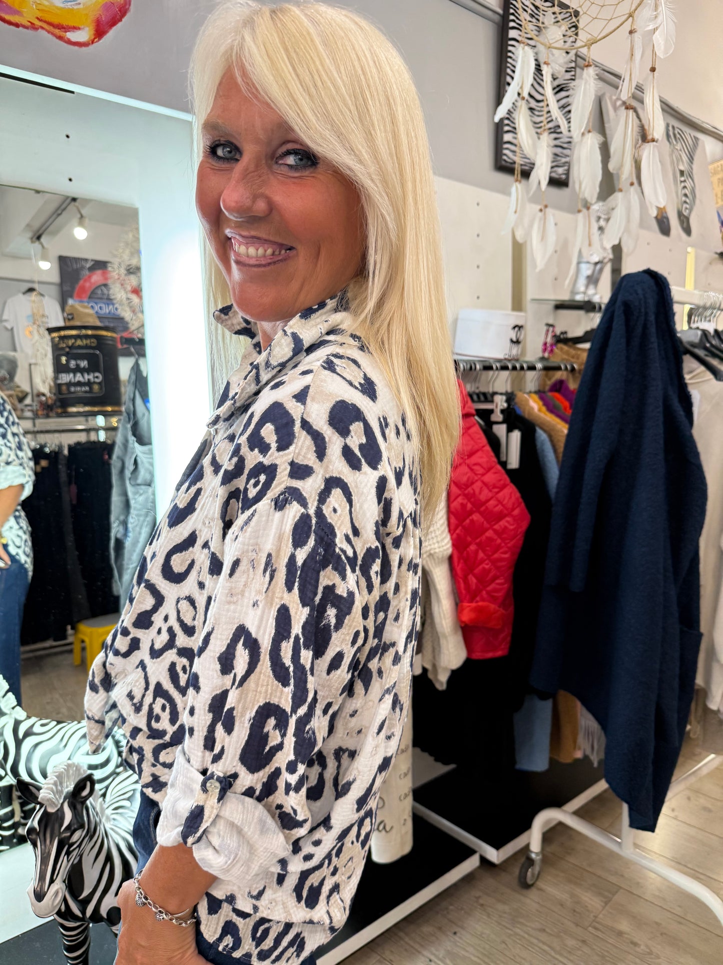Chemise leo bleue