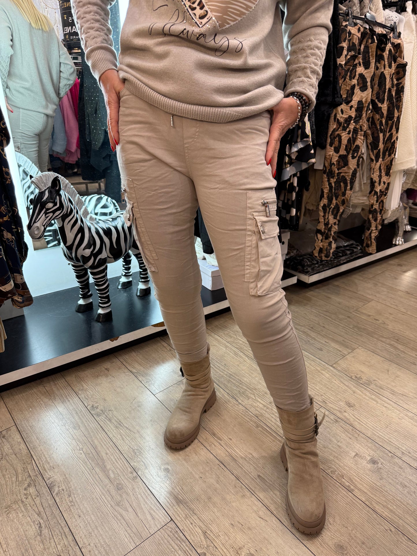 Pantalon magique cargo beige