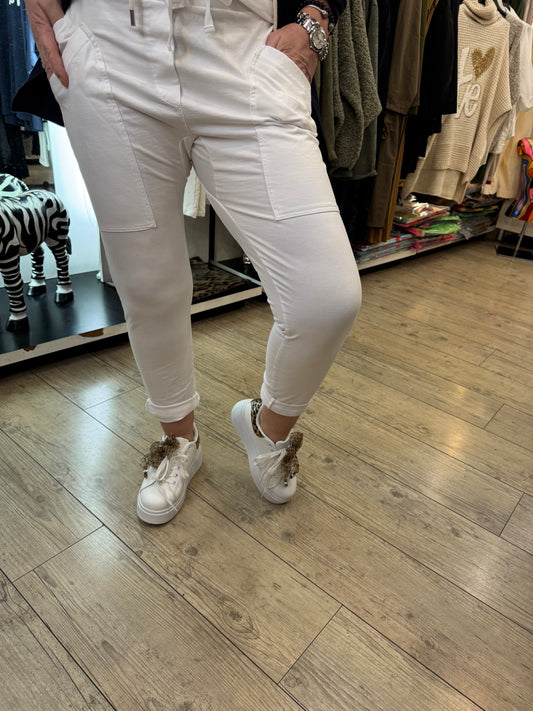 Pantalon jogging blanc